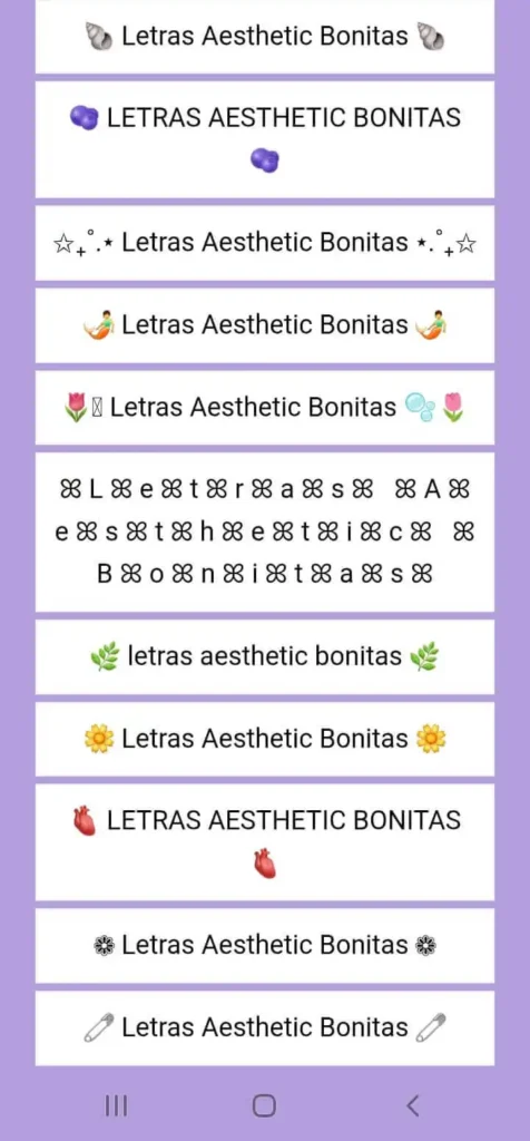 ✨🌈~Letras aesthetic para copiar y pegar | Bonitas ~🌈✨ 2 Letras Aesthetic