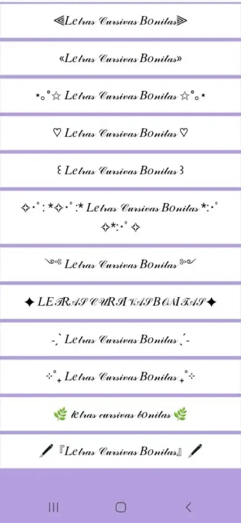 ✨🌈~Generador de Letras Bonitas en Cursiva – Copiar y Pegar Texto Elegante~🌈✨ 2 Letras Cursivas