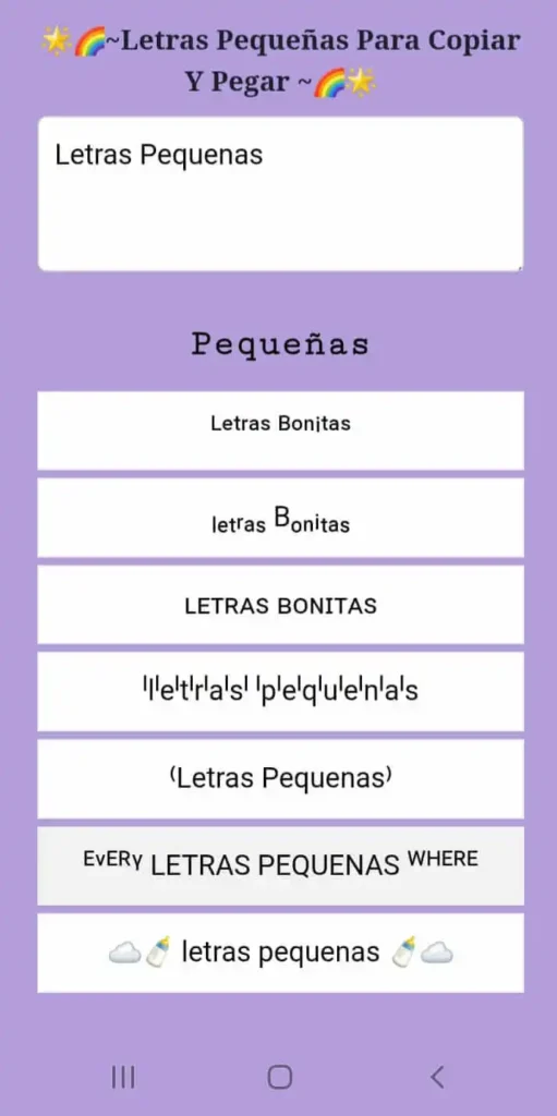 🌟🌈~Letras Pequeñas Para Copiar Y Pegar ~🌈🌟 1 Letras Pequeñas