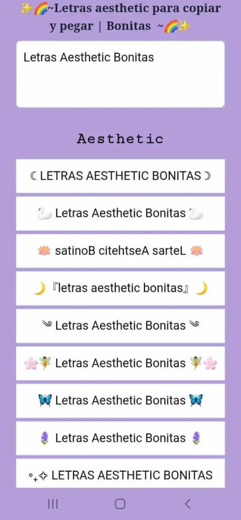 ✨🌈~Letras aesthetic para copiar y pegar | Bonitas ~🌈✨ 1 Letras bonitas aesthetic